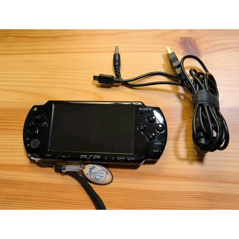 Sony PlayStation PSP-2001 Black with Charging Cable, 8 GB Memory Card